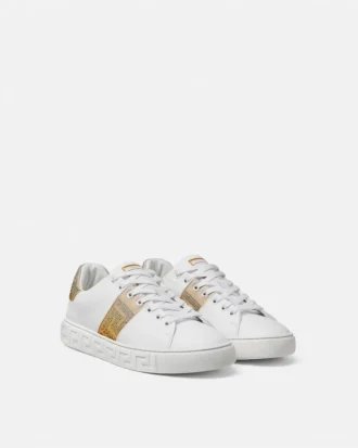 Adidași din nailon cu ornamente Greca