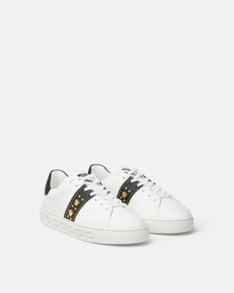 Adidași din nailon cu ornamente Greca