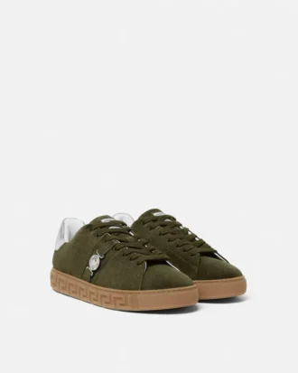 Adidași din piele de căprioară cu ornamente Greca