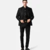 Blazer cu un singur rând de nasturi, din jacquard cu imprimeu leopard