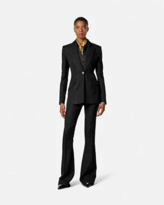 Blazer din amestec de lână cu model jacquard Python