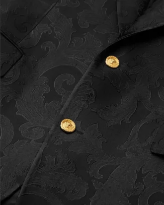 Blazer din amestec de lână jacquard