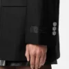 Blazer din lână cu dungi, cu două rânduri de nasturi Blazer din lână cu dungi, cu două rânduri de nasturi