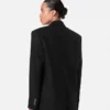 Blazer din lână cu dungi, cu două rânduri de nasturi Blazer din lână cu dungi, cu două rânduri de nasturi