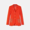 Blazer din lână cu nasturi, cu un singur rând de nasturi Blazer din lână cu nasturi, cu un singur rând de nasturi