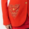 Blazer din lână cu nasturi, cu un singur rând de nasturi Blazer din lână cu nasturi, cu un singur rând de nasturi