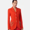 Blazer din lână cu nasturi, cu un singur rând de nasturi Blazer din lână cu nasturi, cu un singur rând de nasturi