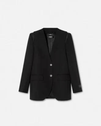Blazer din lână cu un singur rând de nasturi