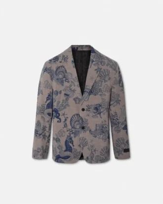 Blazer din lână cu un singur rând de nasturi Coral Theatre