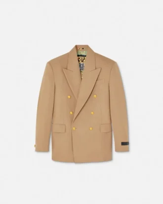 Blazer din lână melanj cu două rânduri de nasturi