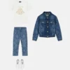 Blugi skinny pentru copii, cu imprimeu laser