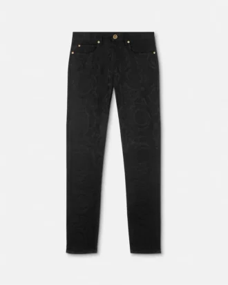 Blugi slim din jacquard