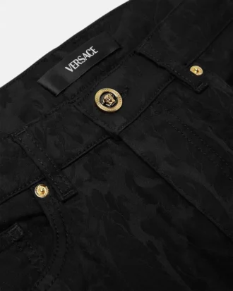 Blugi slim din jacquard