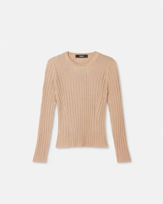 Bluză ajustată din tricot cu nervuri