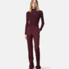 Bluză ajustată din tricot cu nervuri din lână merino
