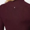 Bluză ajustată din tricot cu nervuri din lână merino