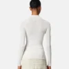Bluză ajustată din tricot cu nervuri din lână merino