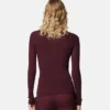 Bluză ajustată din tricot cu nervuri din lână merino