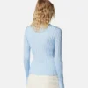 Bluză cu guler rotund, din tricot cu nervuri, din amestec de viscoză Bluză cu guler rotund, din tricot cu nervuri, din amestec de viscoză