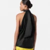 Bluză din mătase jacquard cu decolteu lavallière Bluză din mătase jacquard cu decolteu lavallière