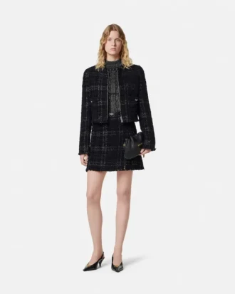 Bluză tricotată cu nervuri din amestec de lurex