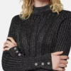 Bluză tricotată cu nervuri din amestec de lurex Bluză tricotată cu nervuri din amestec de lurex