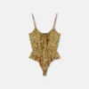 Body din mătase cu imprimeu Cheetah Allover Body din mătase cu imprimeu Cheetah Allover