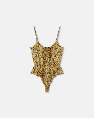 Body din mătase cu imprimeu Cheetah Allover