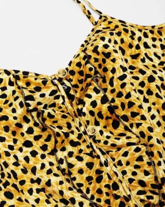 Body din mătase cu imprimeu Cheetah Allover