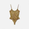 Body din mătase cu imprimeu Cheetah Allover Body din mătase cu imprimeu Cheetah Allover