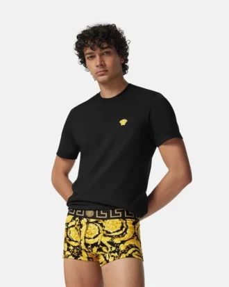 Boxeri din bumbac jersey jacquard imprimat