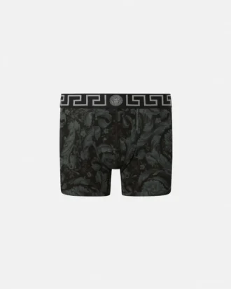 Boxeri lungi din bumbac jersey jacquard imprimat