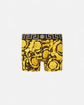 Boxeri lungi din bumbac jersey jacquard imprimat