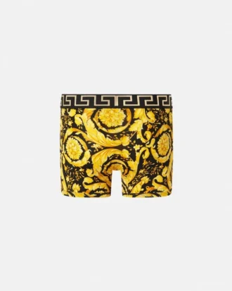 Boxeri lungi din bumbac jersey jacquard imprimat