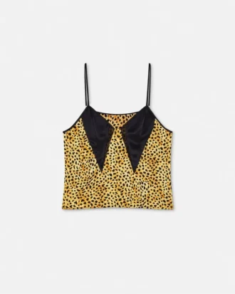 Camisol din mătase cu imprimeu Cheetah Allover