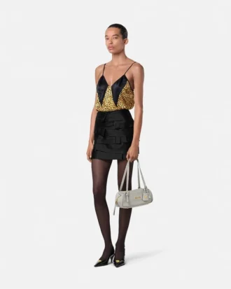 Camisol din mătase cu imprimeu Cheetah Allover