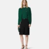 Cardigan ajustat din tricot jacquard din viscoză Cardigan ajustat din tricot jacquard din viscoză