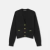 Cardigan boxy din tricot de cașmir și lână Cardigan boxy din tricot de cașmir și lână