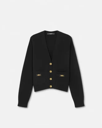 Cardigan boxy din tricot de cașmir și lână