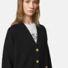 Cardigan boxy din tricot de cașmir și lână Cardigan boxy din tricot de cașmir și lână