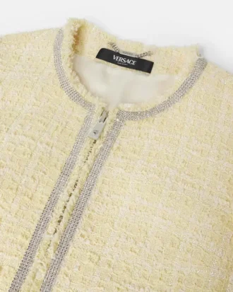 Cardigan din tweed cu cristale