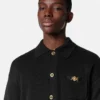 Cardigan polo din tricot de cașmir și bumbac