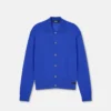 Cardigan polo din tricot de mătase și bumbac Cardigan polo din tricot de mătase și bumbac