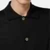 Cardigan polo din tricot de mătase și bumbac