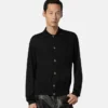 Cardigan polo din tricot de mătase și bumbac