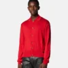 Cardigan polo din tricot de mătase și bumbac Cardigan polo din tricot de mătase și bumbac