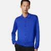 Cardigan polo din tricot de mătase și bumbac Cardigan polo din tricot de mătase și bumbac