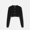 Cardigan scurt din tricot jacquard elastic din viscoză Cardigan scurt din tricot jacquard elastic din viscoză