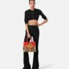 Cardigan scurt din tricot jacquard elastic din viscoză Cardigan scurt din tricot jacquard elastic din viscoză