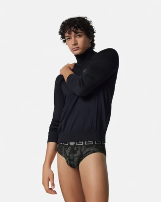 Chiloți din bumbac jersey jacquard imprimat